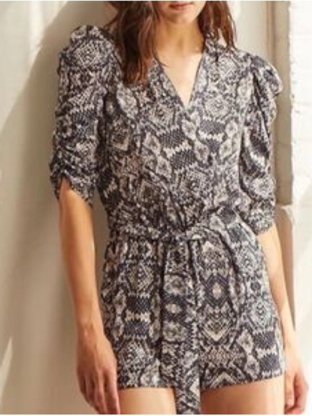 Amanda Uprichard Black and White Printed Romper